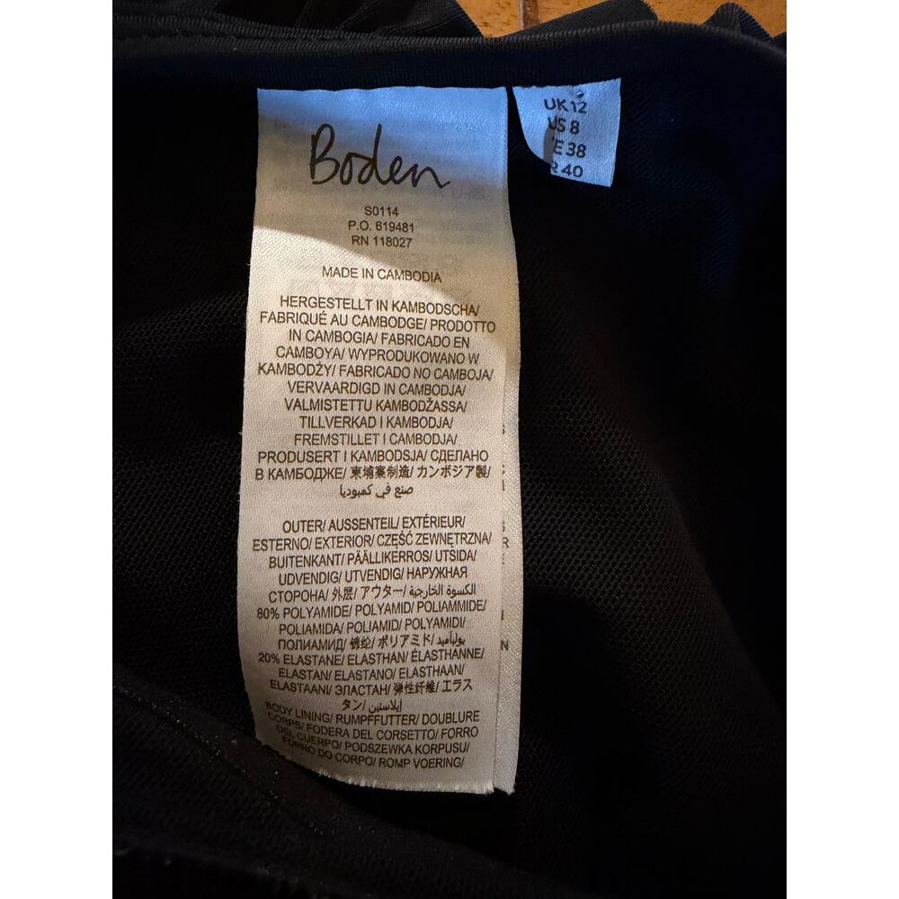 Boden One-Piece Swimsuit Womens Size 8 black One-Shoulder Ruffle - Picture 2 of 4